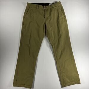 Volcom Frickin Chino Pants Mens 34x31 Brown Casual Straight Leg Skare Surf